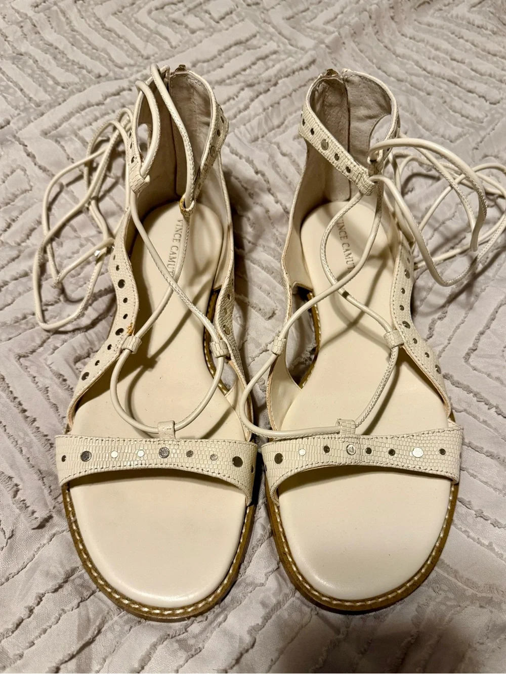 Vince Camuto Dawnicee Lace-Up Sandals with Stud Accents